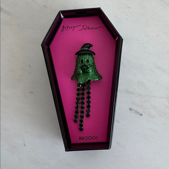 Betsey Johnson Jewelry - Betsey Johnson Green Ghost Brooch